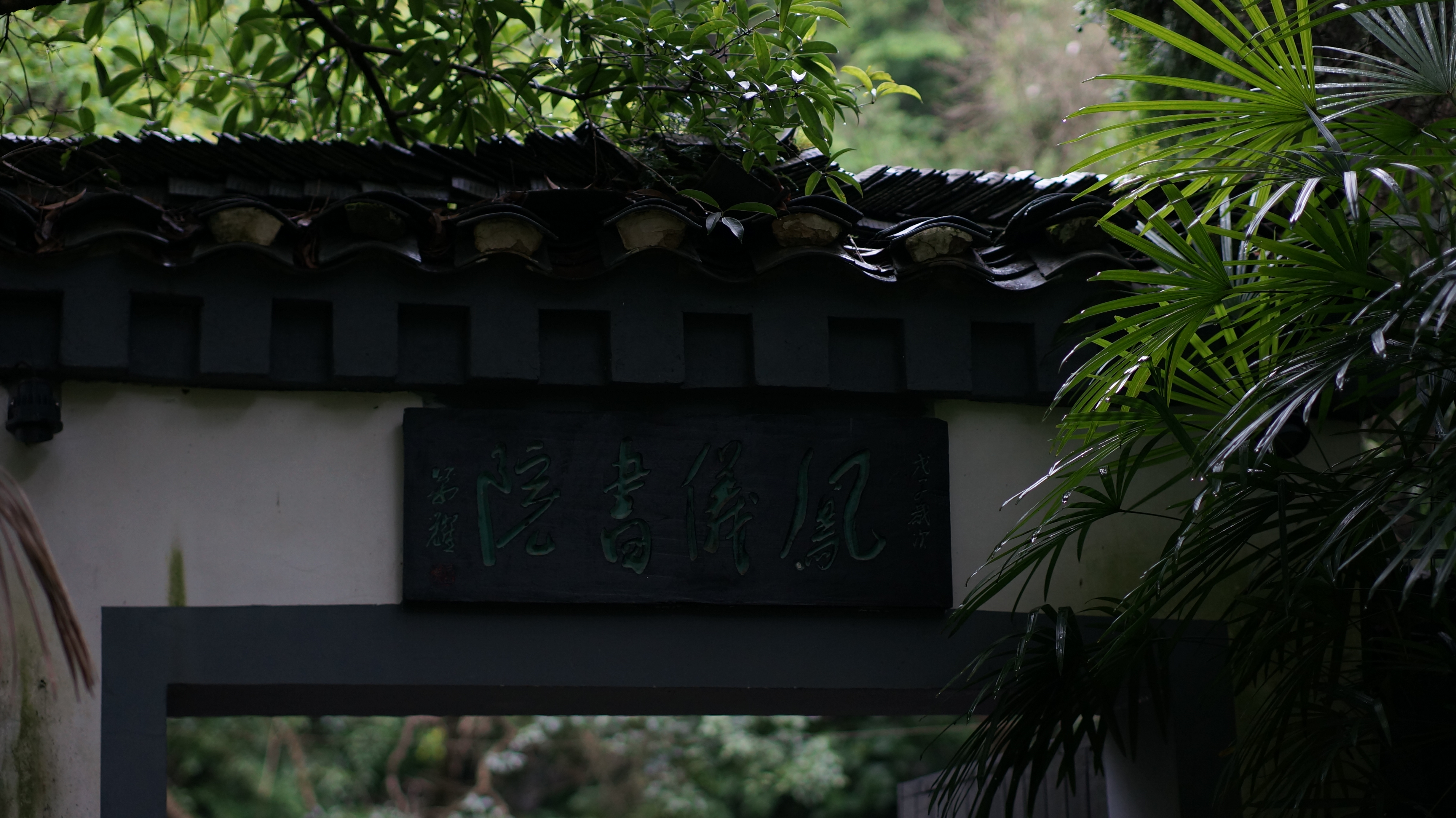 门匾很有历史感，应该是存在很多年了