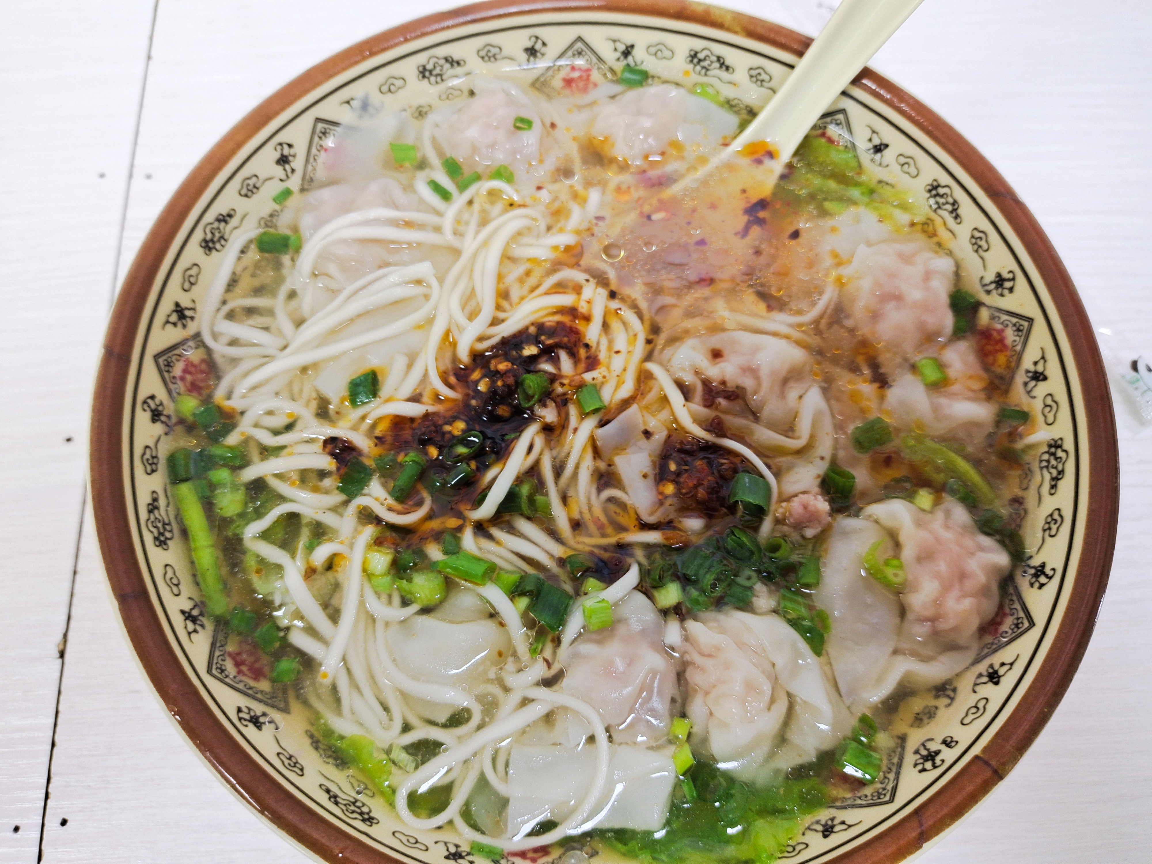 有段时间的晚餐，东北面馆现拉的面和饺子